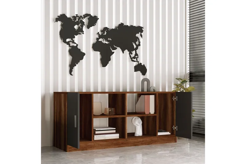 Barrock Highboard 46x140 cm - Teak/Antracit - Förvaring - Förvaringsmöbler - Byrå