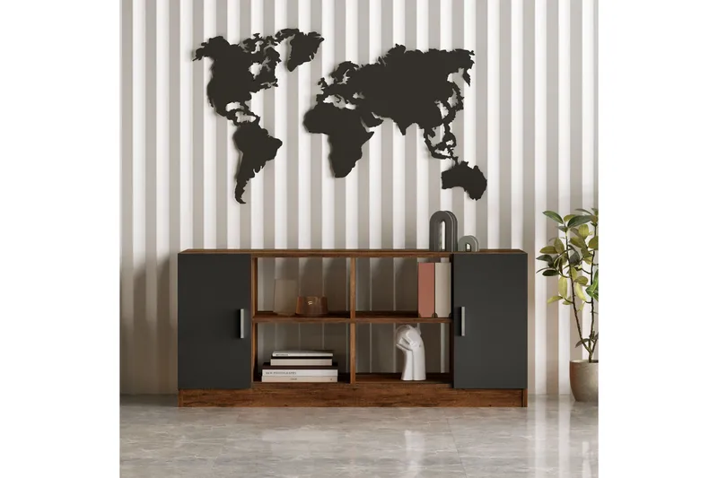 Barrock Highboard 46x140 cm - Teak/Antracit - Förvaring - Förvaringsmöbler - Byrå