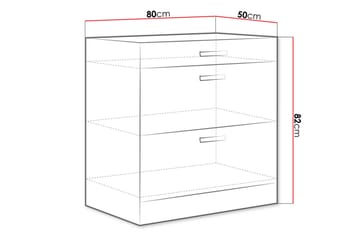 Bianco Skåp med dörrar 80x52x82 cm - Grå/Vit Högglans - Förvaring - Skåp - Köksskåp