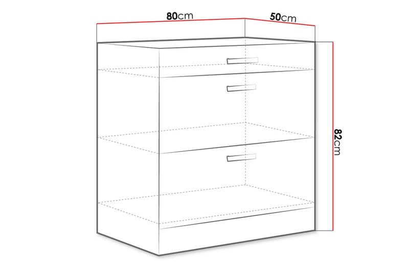 Bianco Skåp med dörrar 80x52x82 cm - Grå/Vit Högglans - Förvaring - Förvaringsmöbler - Byrå