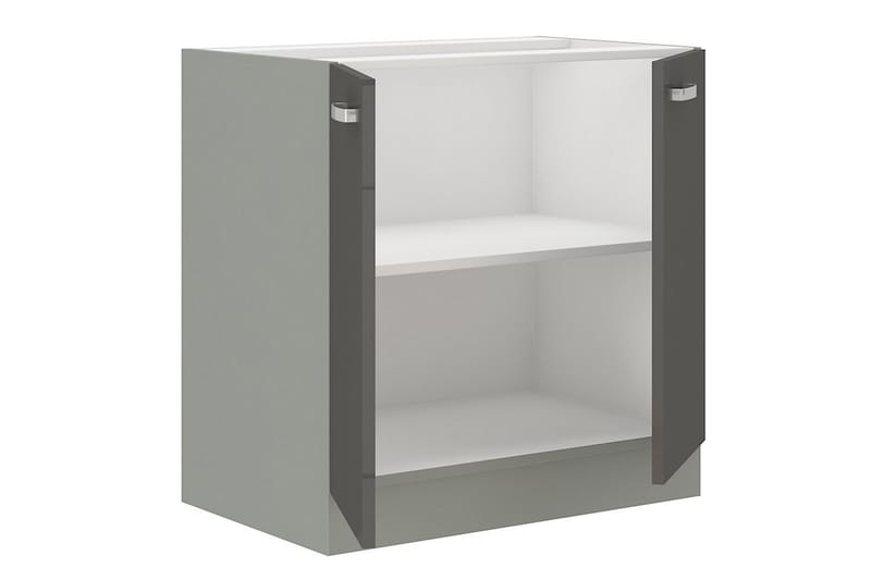 Bianco Skåp med dörrar 80x52x82 cm - Grå/Vit Högglans - Förvaring - F�örvaringsmöbler - Byrå