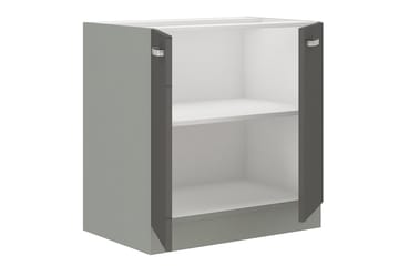 Bianco Skåp med dörrar 80x52x82 cm - Grå/Vit Högglans - Förvaring - Skåp - Köksskåp