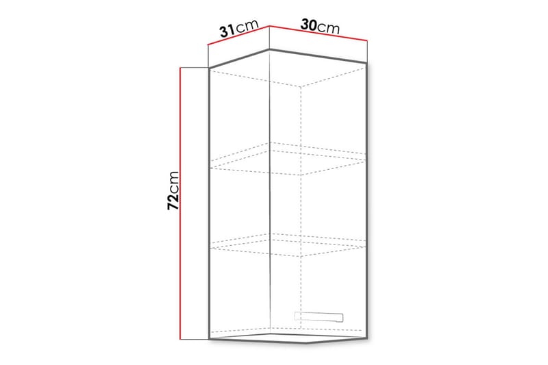 Bianco Väggskåp 30x31x71,5 cm - Vit - Förvaring - Skåp - Köksskåp - Väggskåp