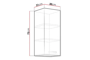 Bianco Väggskåp 30x31x71,5 cm - Vit - Förvaring - Skåp - Köksskåp - Väggskåp