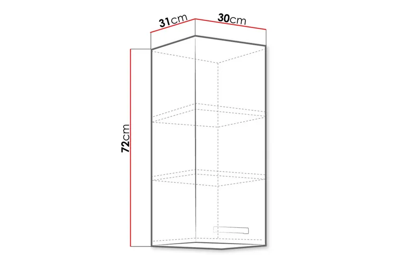 Bianco Väggskåp 30x31x71,5 cm - Vit - Förvaring - Skåp - Köksskåp - Väggskåp