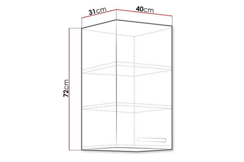 Bianco Väggskåp 40x31x71,5 cm - Vit - Förvaring - Skåp - Köksskåp - Väggskåp