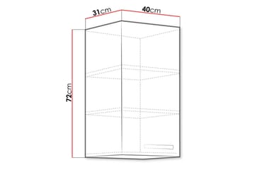 Bianco Väggskåp 40x31x71,5 cm - Vit - Förvaring - Skåp - Köksskåp - Väggskåp