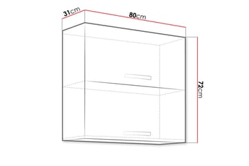 Bianco Väggskåp 80x31x71,5 cm - Svart/Grå/Vit - Förvaring - Skåp - Köksskåp - Väggskåp