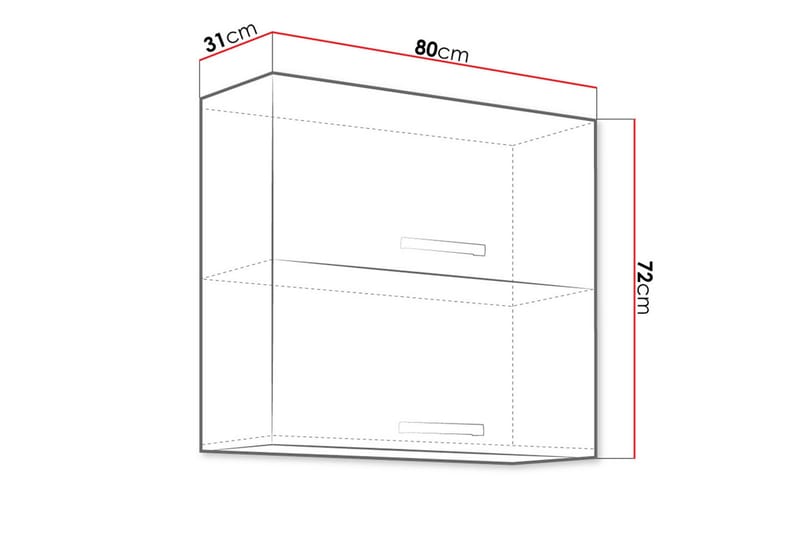 Bianco Väggskåp 80x31x71,5 cm - Svart/Grå/Vit - Förvaring - Skåp - Köksskåp - Väggskåp