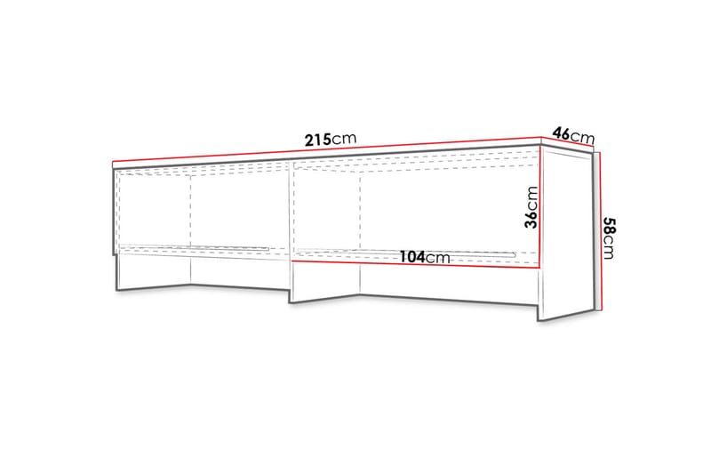 BODO Förvaringsskåp 215x46x58 cm - Vit - Byrå