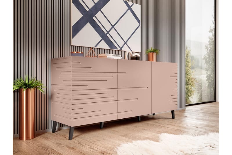BOGACS Byrå 40x155 cm Rosa/Svart - Förvaring - Förvaringsmöbler - Byrå