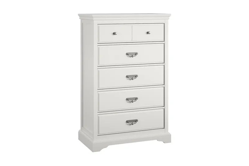 Bristol Byrå 88x49 cm 5 Lådor Vit, Dorel Home