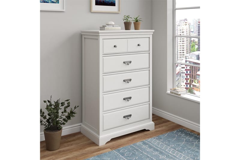 Bristol Byrå 88x49 cm 5 Lådor Vit - Dorel Home - Förvaring - Förvaringsmöbler - Byrå