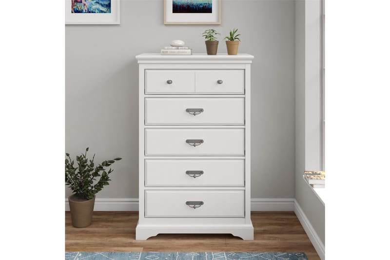 Bristol Byrå 88x49 cm 5 Lådor Vit - Dorel Home - Förvaring - Förvaringsmöbler - Byrå
