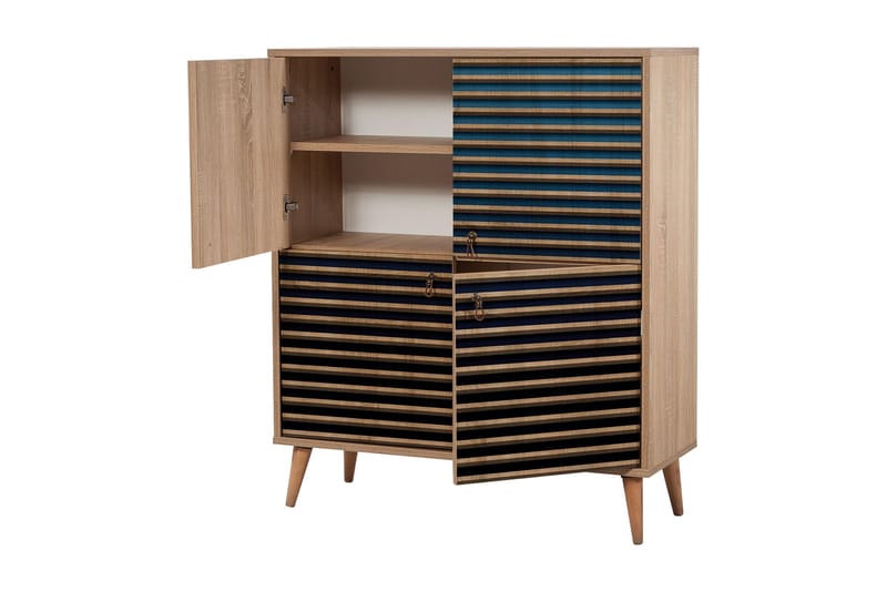 Brokind Förvaringsskåp 111 cm - Brun/Blå - Förvaring - Förvaringsmöbler - Byrå