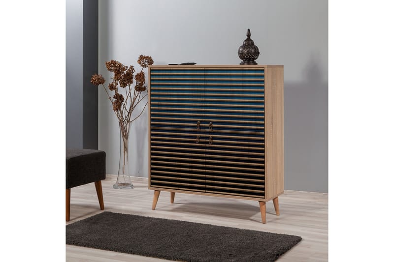 Brokind Förvaringsskåp 111 cm - Brun/Blå - Förvaring - Förvaringsmöbler - Byrå