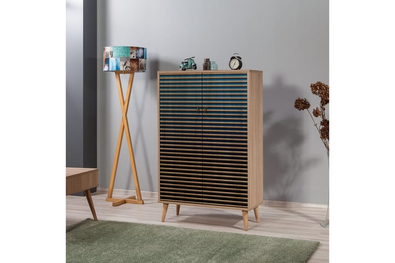 Brokind Förvaringsskåp 80 cm - Brun/Svart/Blå - Förvaring - Förvaringsmöbler - Byrå