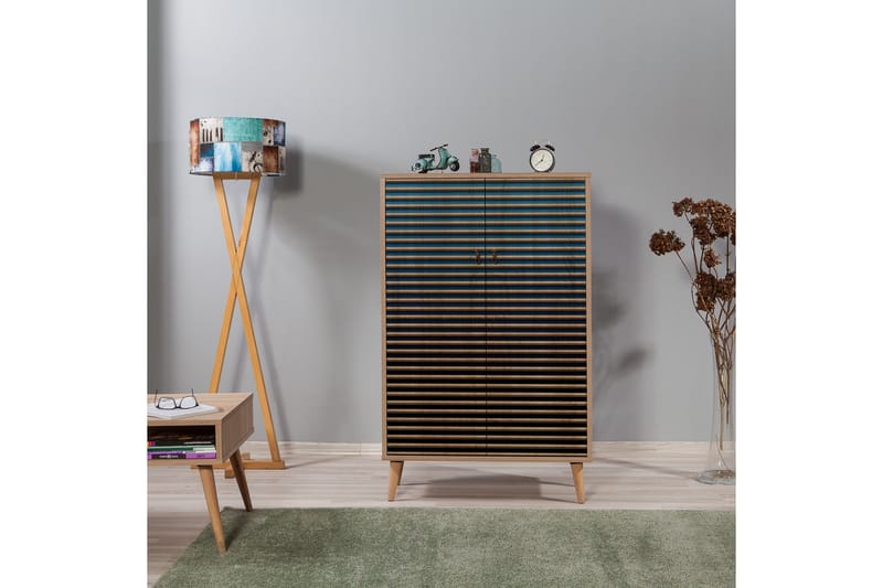 Brokind Förvaringsskåp 80 cm - Brun/Svart/Blå - Förvaring - Förvaringsmöbler - Byrå