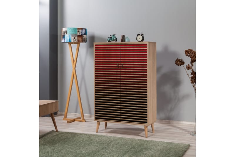 Brokind Förvaringsskåp 80 cm - Brun/Svart/Röd - Förvaring - Förvaringsmöbler - Byrå