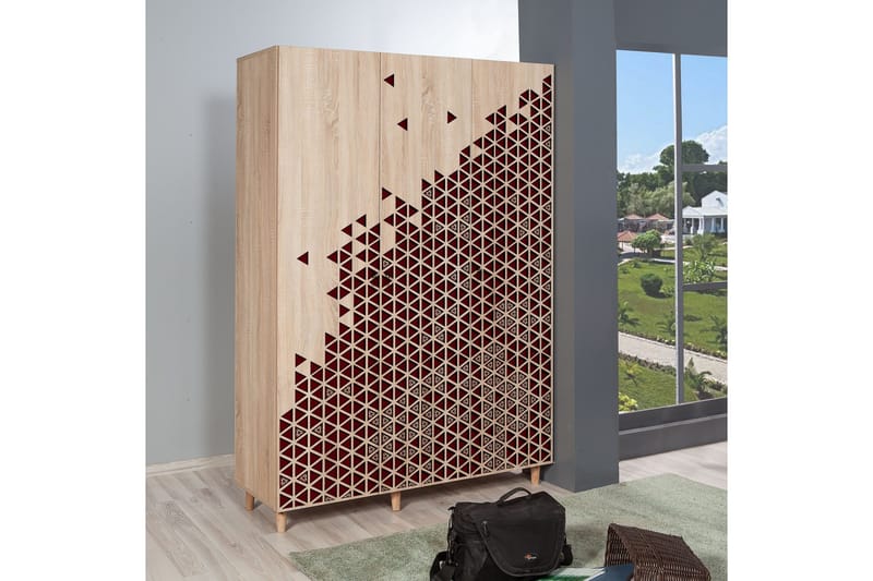 Brokind Garderob 135 cm - Brun/Röd - Förvaring - Förvaringsmöbler - Byrå