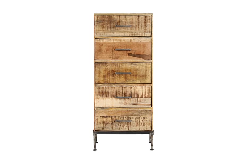 Byrå 45x35x106 cm massivt mangoträ - Brun - Förvaring - Förvaringsmöbler - Byrå