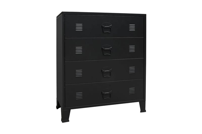 Byrå industriell stil metall 78x40x93 cm svart - Svart - Byrå