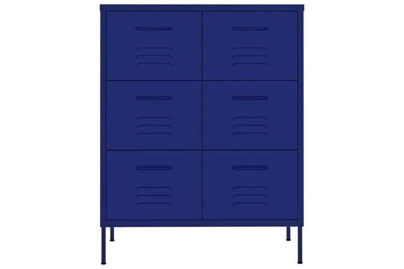 Byrå marinblå 80x35x101,5 cm stål - Blå - Förvaring - Förvaringsmöbler - Byrå