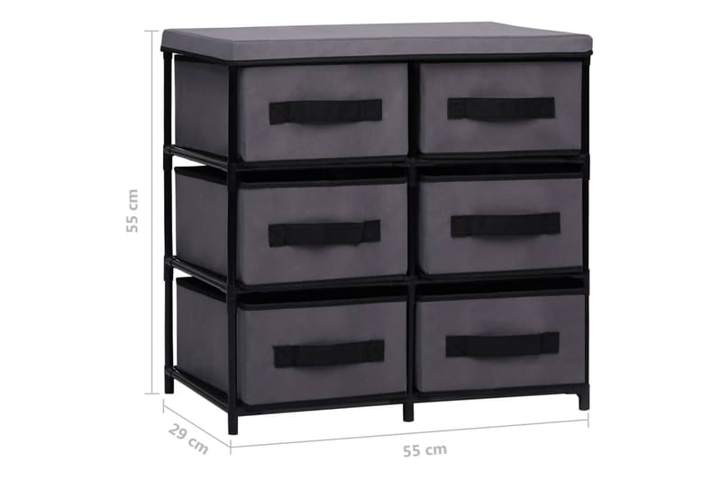Byrå med 6 lådor 55x29x55 cm grå stål - Grå - Förvaring - Förvaringsmöbler - Byr�å