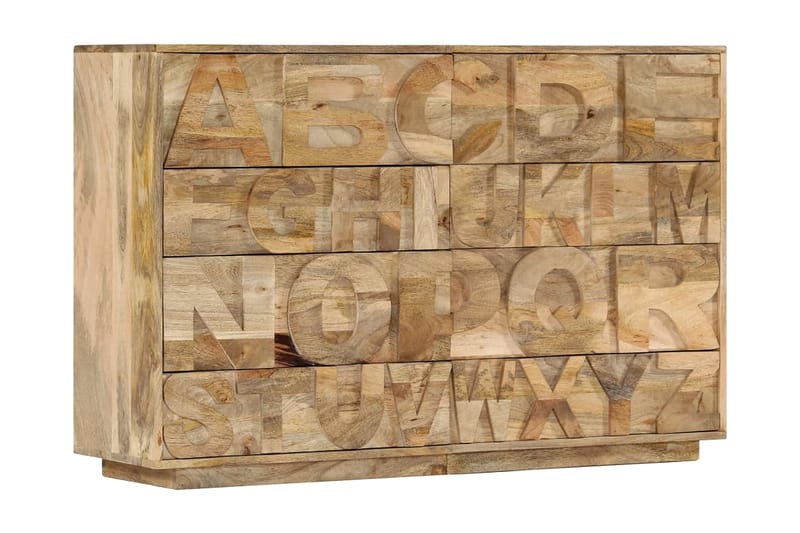 Byrå med 6 lådor bokstäver 120x35x79 cm massivt mangoträ - Brun - Förvaring - Förvaringsmöbler - Byrå