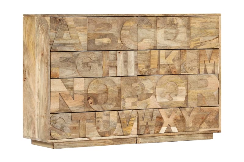 Byrå med 6 lådor bokstäver 120x35x79 cm massivt mangoträ - Brun - Förvaring - Förvaringsmöbler - Byrå