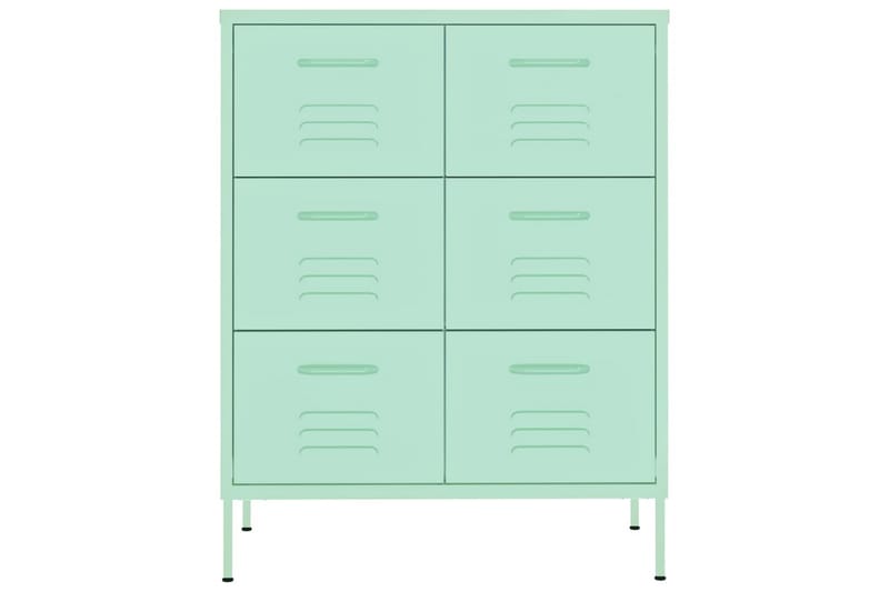 Byrå mintgrön 80x35x101,5 cm stål - Grön - Förvaring - Förvaringsmöbler - Byrå