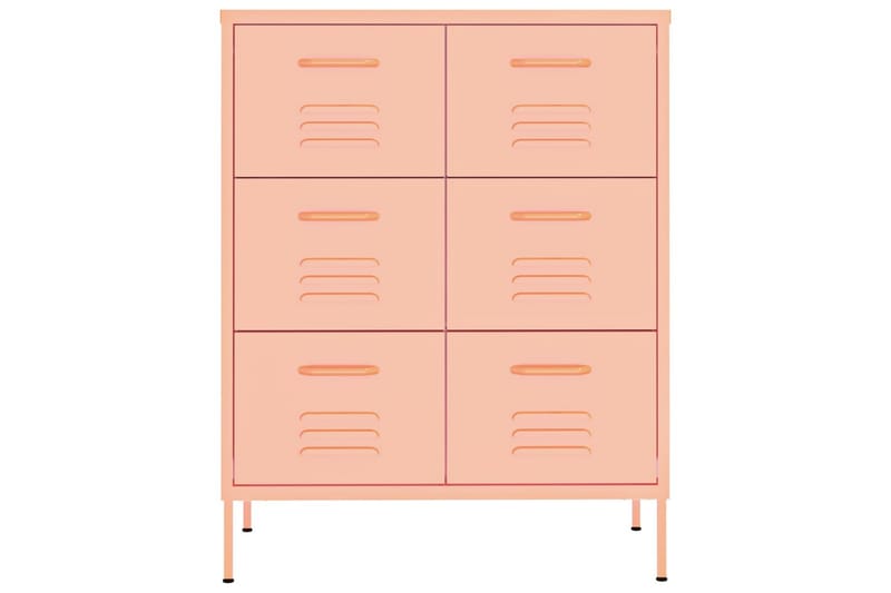 Byrå rosa 80x35x101,5 cm stål - Rosa - Förvaring - Förvaringsmöbler - Byrå