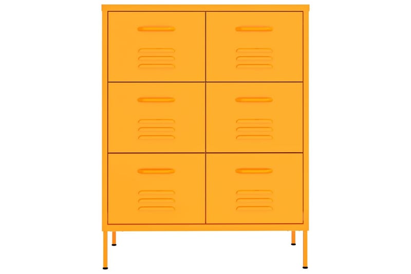 Byrå senapsgul 80x35x101,5 cm stål - Gul - Förvaring - Förvaringsmöbler - Byrå