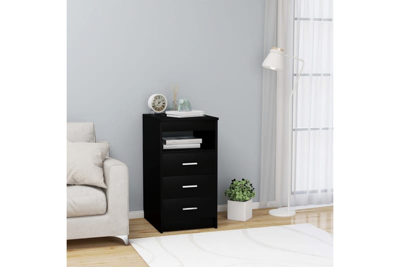 Byrå svart 40x50x76 cm spånskiva - Svart - Förvaring - Förvaringsmöbler - Byrå