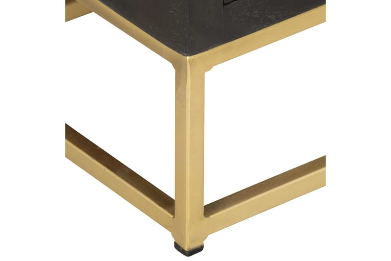 Byrå svart och guld 45x30x105 cm massivt mangoträ - Svart - Förvaring - Förvaringsmöbler - Byrå