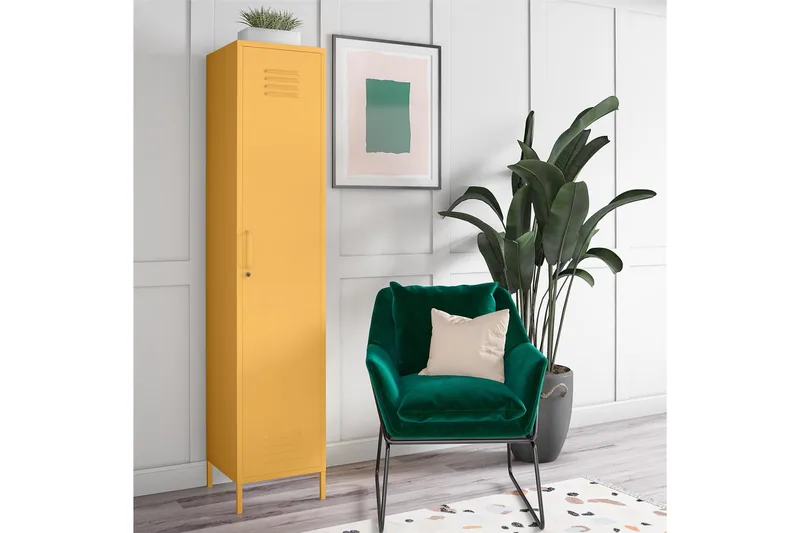 Cache Förvaringsskåp 38x40 cm 1 Dörr Gul - Novogratz - Förvaring - Skåp - Förvaringsskåp - Klädskåp & omklädningsskåp