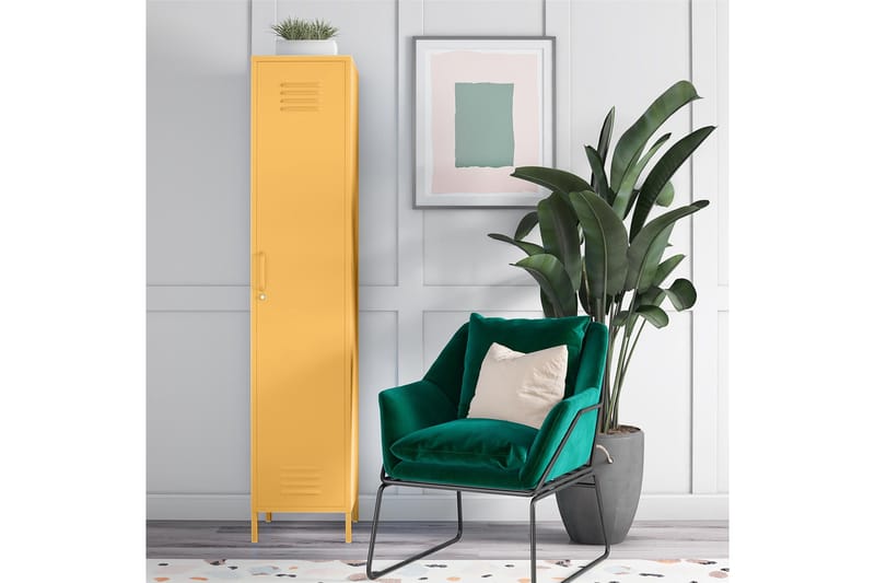 Cache Förvaringsskåp 38x40 cm 1 Dörr Gul - Novogratz - Förvaring - Skåp - Förvaringsskåp - Klädskåp & omklädningsskåp