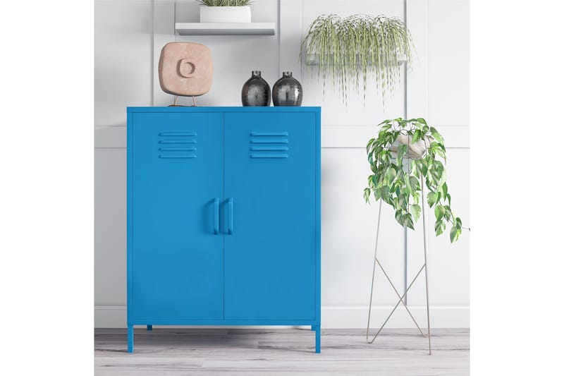 Cache Förvaringsskåp 80x40 cm 2 Dörrar Blå - Novogratz - Förvaring - Förvaringsmöbler - Byrå