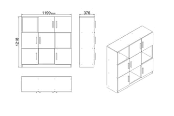Celtigar Highboard 38x120 cm - Natur/Svart - Förvaring - Förvaringsmöbler - Byrå