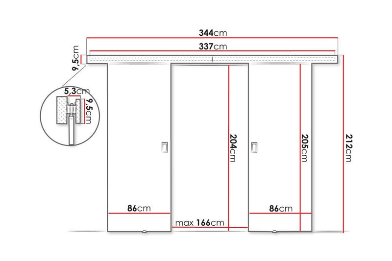 Clonmore Skjutdörr Mörkbrun - Förvaring - Sko- & klädförvaring - Garderober & garderobssystem