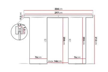 Clonmore Skjutdörr - Svart - Förvaring - Sko- & klädförvaring - Garderober & garderobssystem