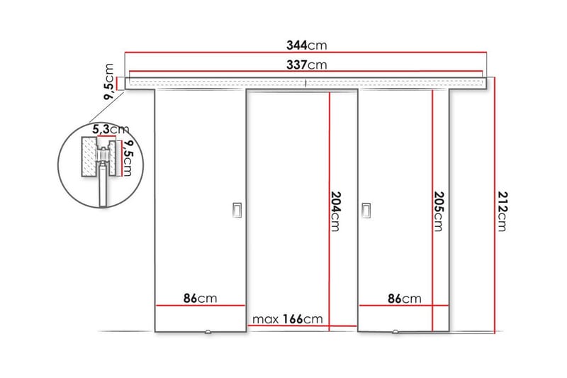 Clonmore Skjutdörr Vit - Förvaring - Sko- & klädförvaring - Garderober & garderobssystem
