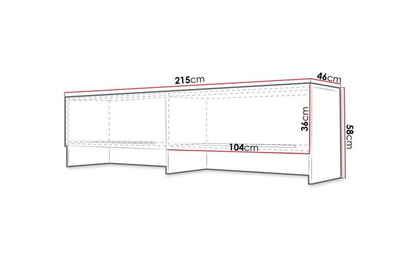 Concept Pro Förvaringsskåp 215x46x58 cm Vit 215x46x58 - Förvaring - Förvaringsmöbler - Byrå