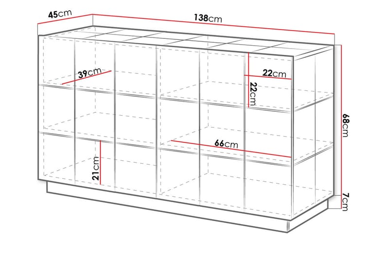 CONDAC Byrå 138 cm Hög Svart - Byrå