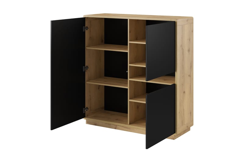 CORNLIUS Highboard 121x126 cm Brun/Svart - Förvaring - Förvaringsmöbler - Byrå