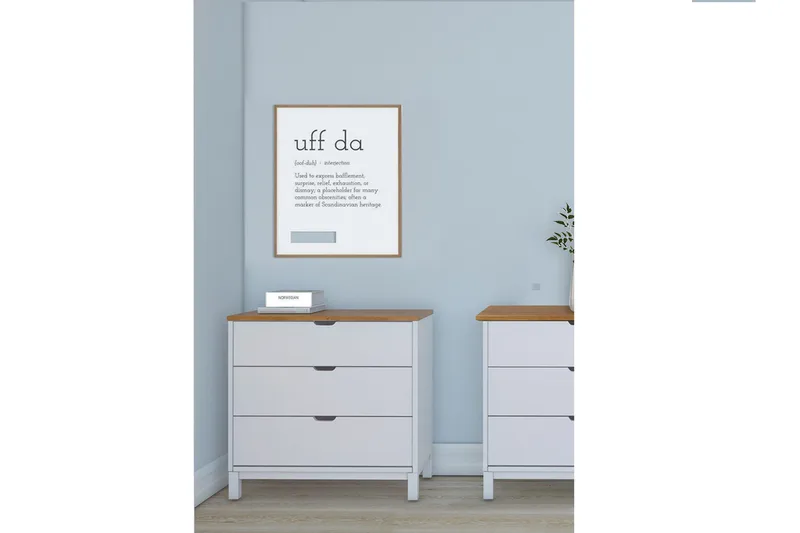 Crotone Byrå 76x39 cm 3 Lådor - Vit - Förvaring - Förvaringsmöbler - Byrå