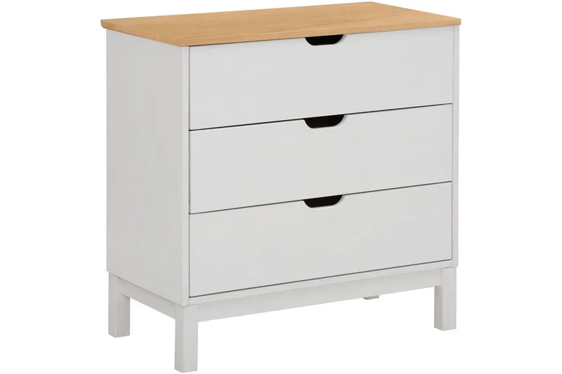 Crotone Byrå 76x39 cm 3 Lådor - Vit - Förvaring - Förvaringsmöbler - Byrå