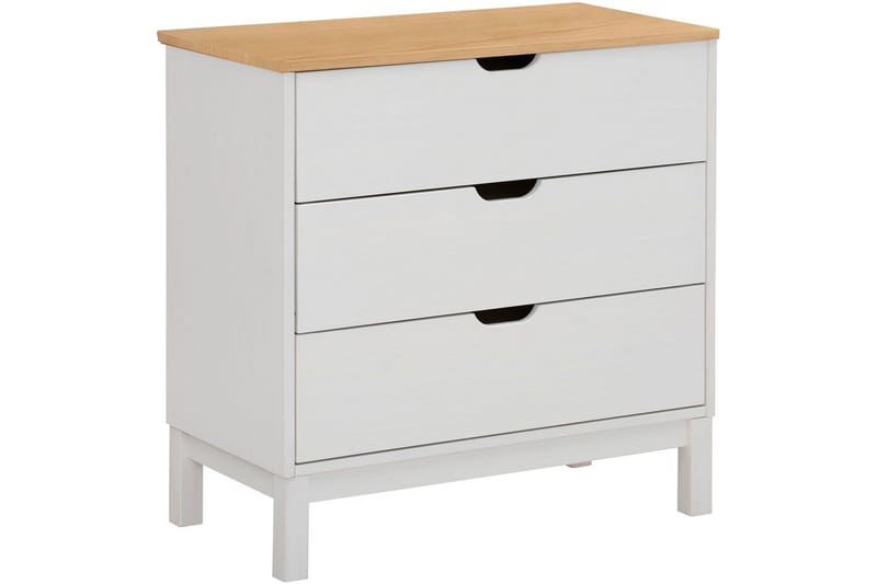 Crotone Byrå 76x39 cm 3 Lådor - Vit - Förvaring - Förvaringsmöbler - Byrå
