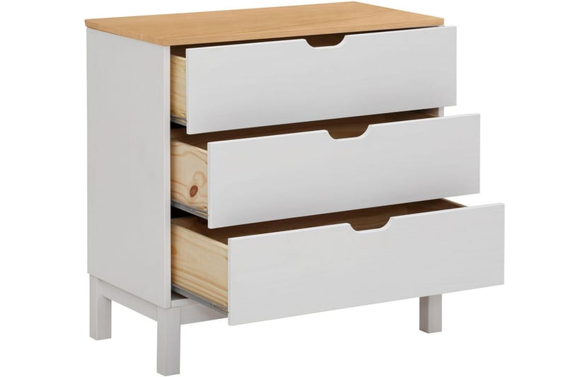 Crotone Byrå 76x39 cm 3 Lådor - Vit - Förvaring - Förvaringsmöbler - Byrå