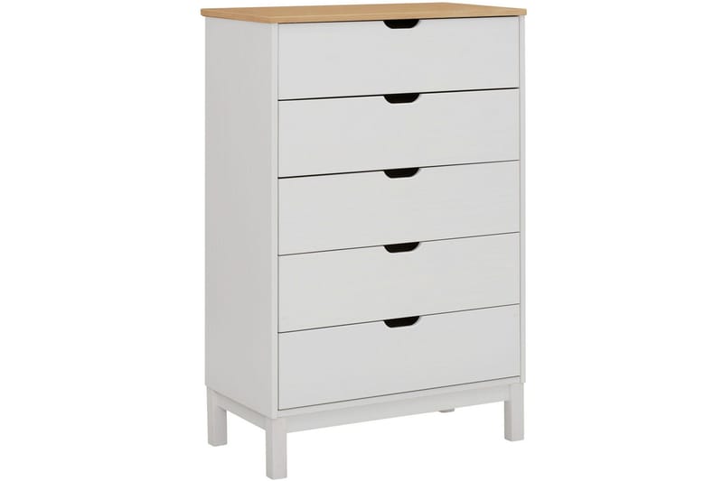 Crotone Byrå 76x39 cm 5 Lådor - Vit - Förvaring - Förvaringsmöbler - Byrå